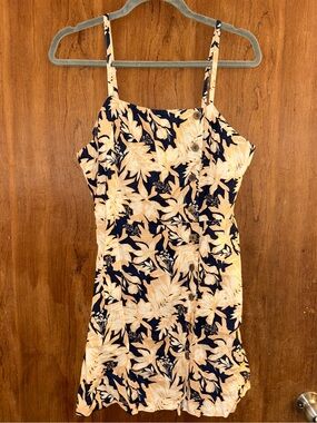 Forever 21 Floral Linen Dress- L